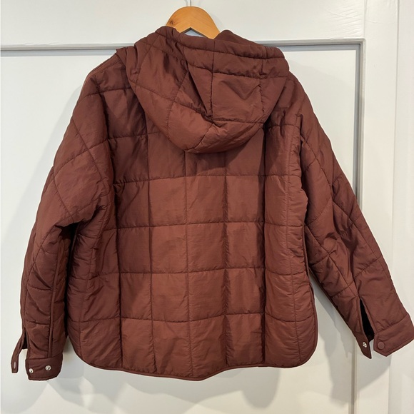 Free People dupe, brown hooded pullover quilted jacket - Picture 2 of 2